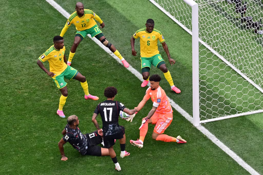 Canada s midfielder Tajon Buchanan kicks the ball and misses a chance