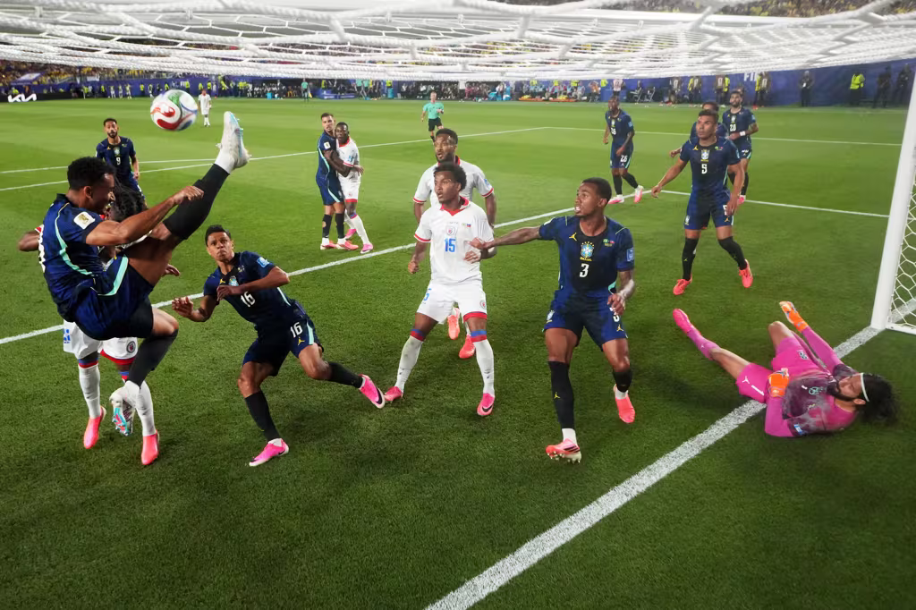 Danilo makes a clearance versus Haiti