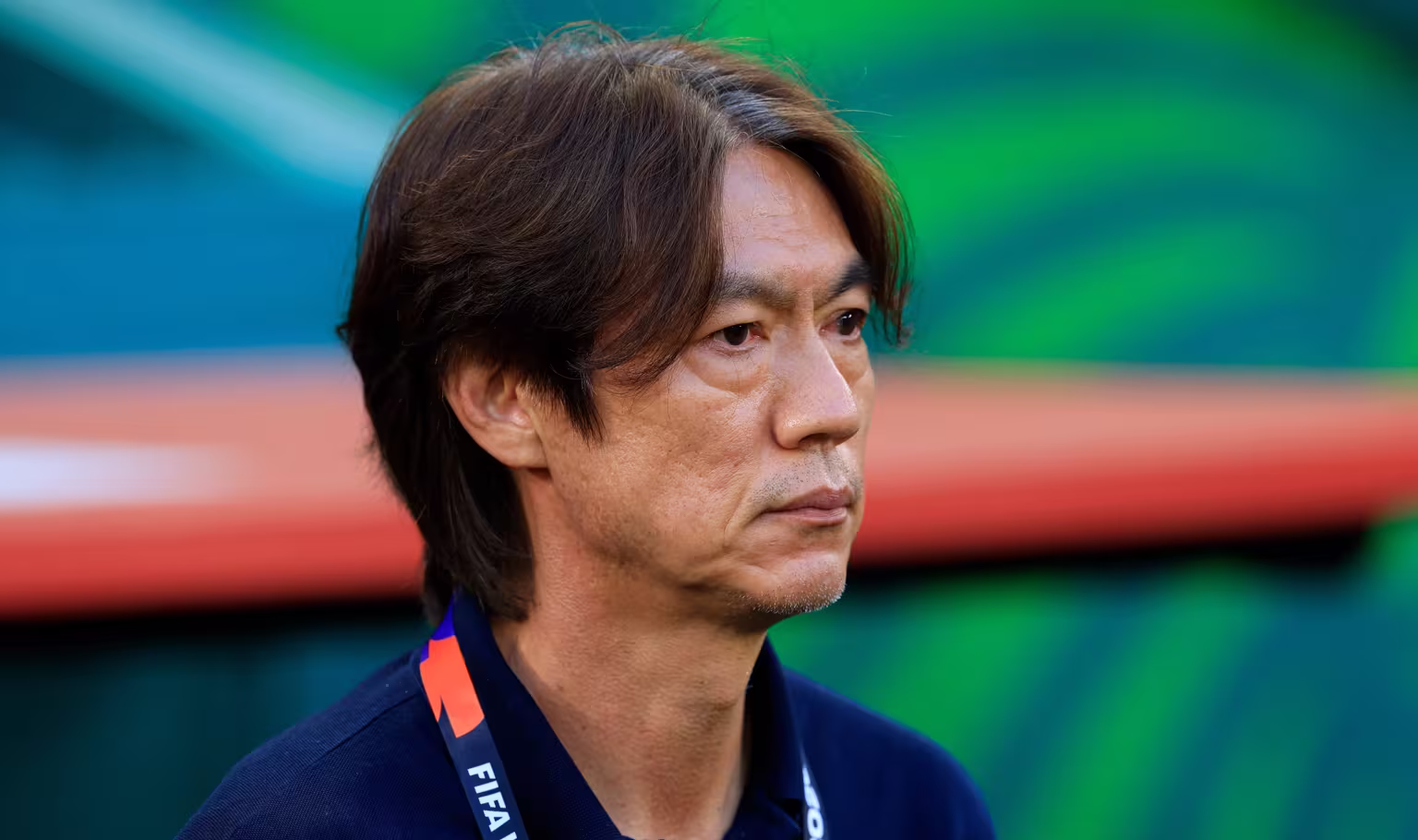 Hong Myung bo Coach of the Korea Republic looks on during the FIFA World Cup 2026 Group A match