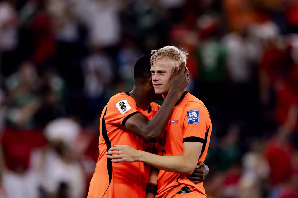Jan Paul van Hecke Denzel Dumfries Netherlands Vs Morocco